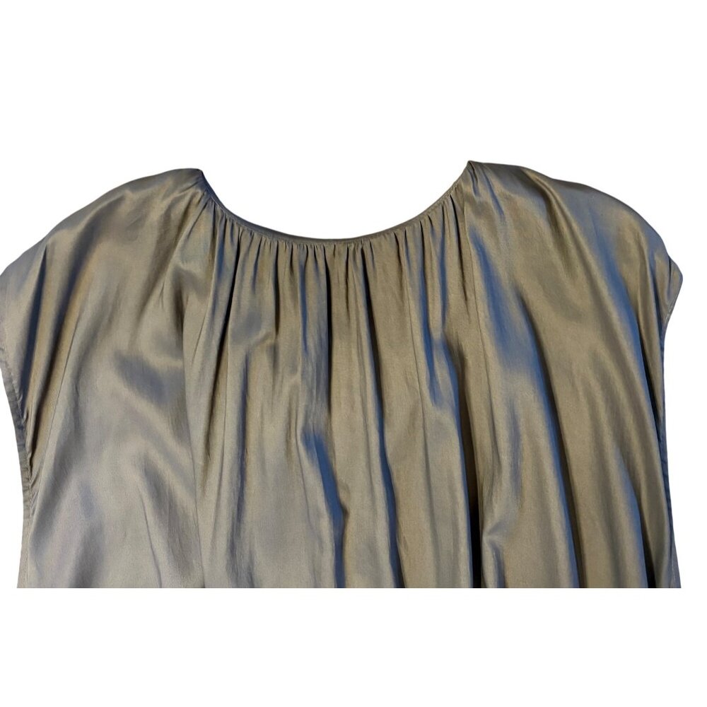 $490 Toteme L XL Pretoria Maxi Dress Green Drop Waist Lagenlook Party Wedding - Picture 8 of 13